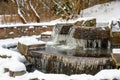 Ice Icicles On A Freezing Fountain In Winter Royalty Free Stock Photo