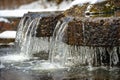 Ice Icicles On A Freezing Fountain In Winter Royalty Free Stock Photo