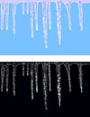 Ice icicles from the roof