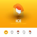 Ice icon in different style Royalty Free Stock Photo