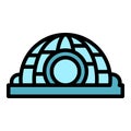 Ice igloo icon vector flat