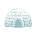 Ice igloo. Winter Northern landscape. The life of the Inuit