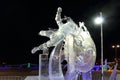 Ice illuminated sculpture Cosmonaut