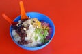 Ice kacang or ais kacang (ABC) in Malay language Royalty Free Stock Photo