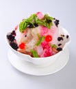 Ice kacang, dessert of shaved ice with icecream Royalty Free Stock Photo