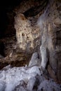 Ice in the karst cave Pobeda Royalty Free Stock Photo