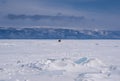 On the ice of Lake Baikal. beautiful pieces of ice. Ice hummock on the ice of lake Baikal