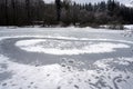 Ice on a lake near Robern at wintertime Royalty Free Stock Photo
