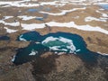 Ice in lake on Putorana Plateau. Taimyr, Russia