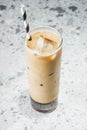 ice latte cocktail on a gray stone bar counter Royalty Free Stock Photo