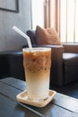 Ice latte macchiato coffee in glass Royalty Free Stock Photo