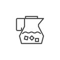 Ice lemonade pitcher outline icon.