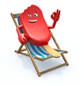 Ice lolly cartoon that rest in beach chair