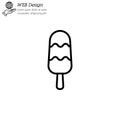 Ice lolly, ice cream icon thin line, linear, outline. Simple sign