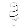 Ice lolly popsicle icon cartoon in black and white Royalty Free Stock Photo