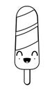 Ice lolly popsicle icon cartoon in black and white Royalty Free Stock Photo