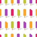 Ice lolly seamless vector background. Vector summer pattern with ice cream. Royalty Free Stock Photo