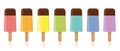 Ice Lollys Colored Set Chocolate Topping