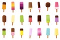 Ice Lollys Set Colored Fruits Chocolate Sortiment