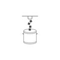 Ice maker machine line icon. Ice cubes and bucket. Vector