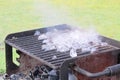 Ice melting on a hot BBQ grill Royalty Free Stock Photo