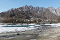 Ice melting in the river in early spring, Katun River,Russia Royalty Free Stock Photo