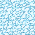 Ice melting texture. Seamless pattern with cracked white polygonal forms on a blue background. Vector. Royalty Free Stock Photo