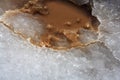 Ice meltwater soil red clay mud