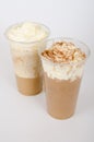 Mocha frappuccino on white background