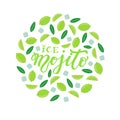 Ice mojito. Hand drawn lettering