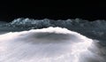 Ice on the Moon. The ice in the bottom of a permanently shadowed crater near the Moon\'s south pole