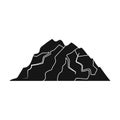 Ice mountain all the cracks.The mountain from which icebergs. Different mountains single icon in black style vector