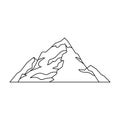 Ice mountain covered with snow.A mountain for skiing.Different mountains single icon in outline style vector symbol