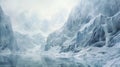 Ice Mountain Painting: Realistic Hyper-detailed Rendering By Manu Ebner