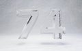 Ice number 74 on snow background