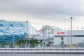 Ice Palace `Iceberg` and Stadium `Fisht` in Sochi Olympic Park Royalty Free Stock Photo