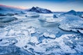 Ice patterns abound in Jokulsaralon Glacier Lagoon in Iceland