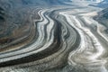 Ice patterns in the Lowell glacier in Kluane National Park, Yukon, Canada