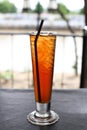 Iced peach tea Royalty Free Stock Photo