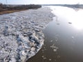 River Nemunas in ice in winter, Lithuania Royalty Free Stock Photo