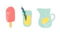Ice Pops and lemonade vector illustration