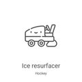 ice resurfacer icon vector from hockey collection. Thin line ice resurfacer outline icon vector illustration. Linear symbol for