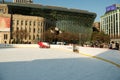 Ice resurfacing machine Engo in action Royalty Free Stock Photo