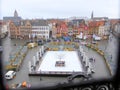 Ice rink and closed stalls in city centre