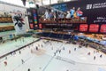 The ice rink of the Dubai Mall in Dubai, UAE. Royalty Free Stock Photo