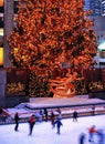 Ice rink and Prometheus statue, New York.