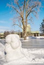 Ice Rink and Sculpture in Ste-Rose Laval Royalty Free Stock Photo