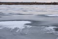 Ice on river in early spring. Early spring Royalty Free Stock Photo