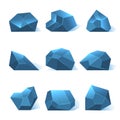 Ice rock pieces vector set Royalty Free Stock Photo