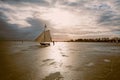 Ice sailing on the Gouwzee in the Netherlands Royalty Free Stock Photo